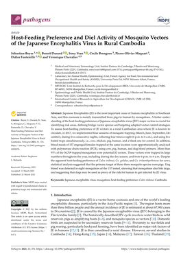 Host-Feeding Preference and Diel Activity of Mosquito Vectors of the Japanese Encephalitis Virus in Rural Cambodia