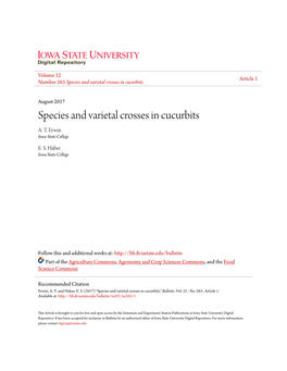 Species and Varietal Crosses in Cucurbits