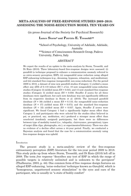 Meta-Analysis of Free-Response Studies 2009–2018: Assessing the Noise-Reduction Model Ten Years On