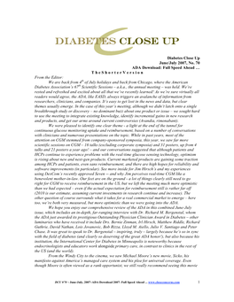 Diabetes Close up June/July 2007, No. 70 ADA