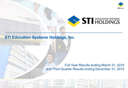 STI Holdings Investors' Brief 3Q2015