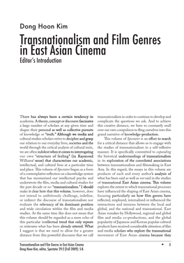 Transnationalism and Film Genres in East Asian Cinema Editor’S Introduction