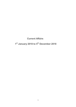 Current Affairs 1 January 2018 to 5 December 2018