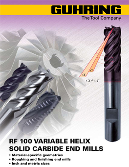 RF 100 VARIABLE HELIX Solid Carbide End MILLS