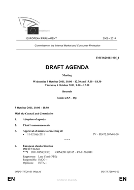 En En Draft Agenda