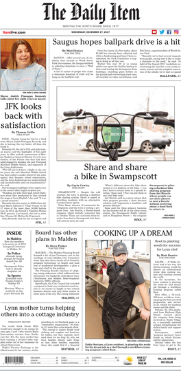 JFK Looks Back with Satisfaction Share and Share a Bike in Swampscott