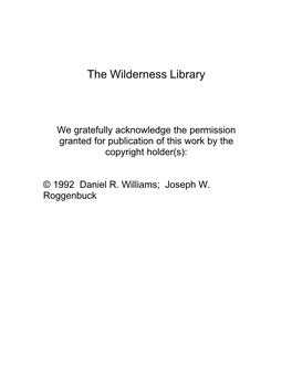 The Wilderness Library