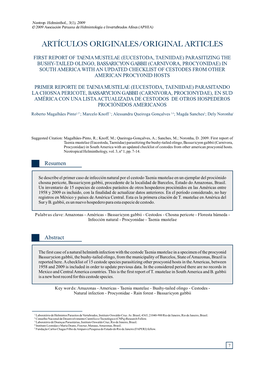 First Report of Taenia Mustelae (Eucestoda, Taeniidae) Parasitizing