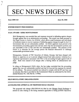 SEC News Digest, 06-28-2000
