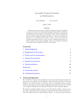 Accessible Content Creation in Mathematics