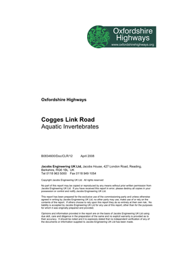 Cogges Link Road Aquatic Invertebrates