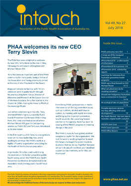 PHAA Welcomes Its New CEO Terry Slevin