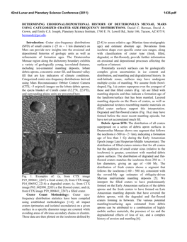 Determining Erosional/Depositional History of Deuteronilus Mensae, Mars Using Categorized Crater Size-Frequency Distributions