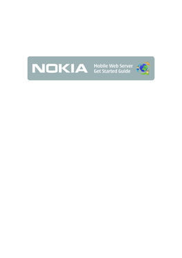 Nokia Mobile Web Server Get Started Guide