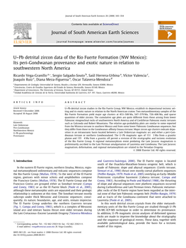 U–Pb Detrital Zircon Data of the Rio Fuerte Formation (NW Mexico): Its Peri-Gondwanan Provenance and Exotic Nature in Relation to Southwestern North America