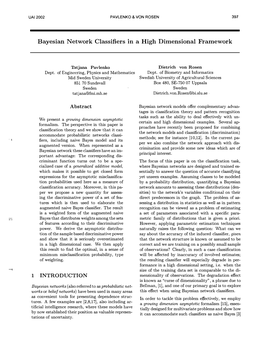 Bayesian Network Classifiers M a High Dimensional Framework