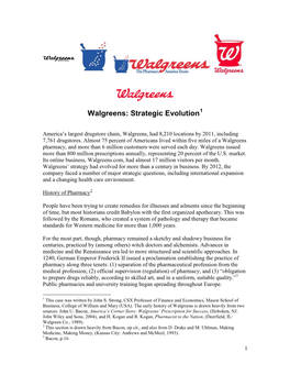 Walgreens: Strategic Evolution1