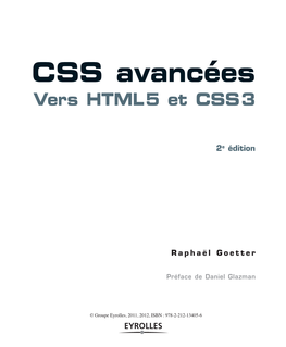 CSS Avancées Vers HTML 5 Et CSS 3