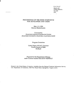 Stanf~Rdlinearacceleratorcenter Stanf~Rduniversi~,Stanford,California94309