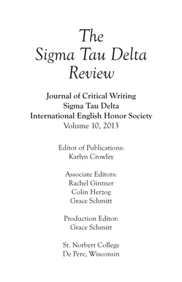 The Sigma Tau Delta Review