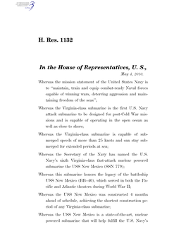 H. Res. 1132 in the House of Representatives, U