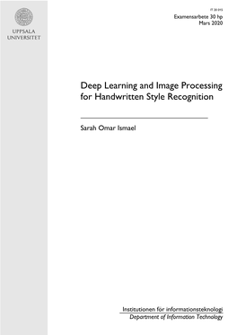 Deep Learning and Image Processing for Handwritten Style Recognition