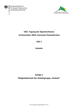 VIII. Tagung Der Alpenkonferenz 16 November 2004, Garmisch-Partenkirchen