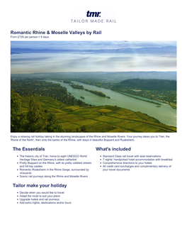 Romantic Rhine & Moselle Valleys by Rail The