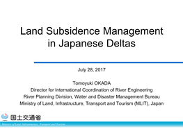 Land Subsidence Management in Japanese Deltas