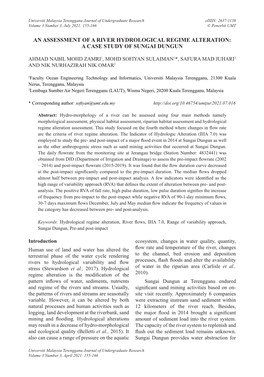 An Assessment of a River Hydrological Regime Alteration: a Case Study of Sungai Dungun