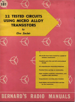 22 Tested Circuits Using Micro Alloy Transistors