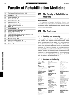 Faculty of Rehabilitation Medicine