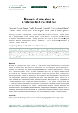 Remnants of Naturalness in a Reclaimed Land of Central Italy