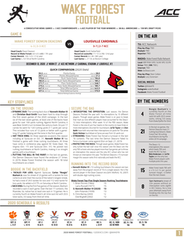 Wake Forest Game Notes