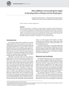 New Additions of Coccoid Green Algae to the Phycoflora of Brazil and the Neotropics1