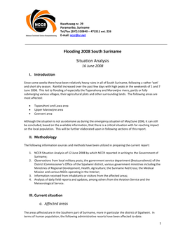 Flooding 2008 South Suriname Situation Analysis