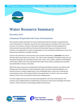Water Resource Summary: Town of Germantown