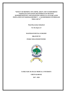 “Effect of Biominf, Novaminr, Argin and Nanohydroxy