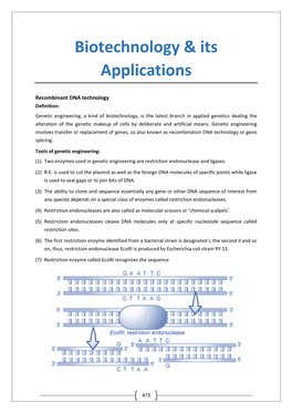 Biotechnology & Its Applications