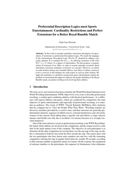 Preferential Description Logics Meet Sports Entertainment: Cardinality Restrictions and Perfect Extensions for a Better Royal Rumble Match