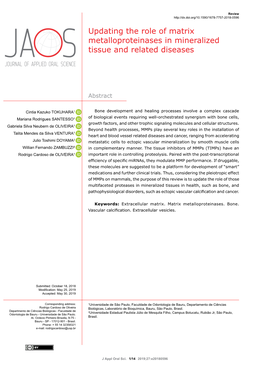 Updating the Role of Matrix Metalloproteinases in Mineralized Tissue and Related Diseases