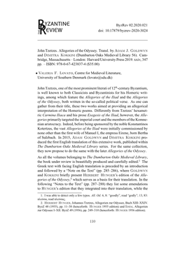 Byzrev 02.2020.021 Doi: 10.17879/Byzrev-2020-3024 John