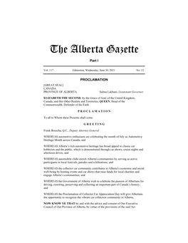 The Alberta Gazette