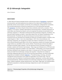 62: Β-Adrenergic Antagonists