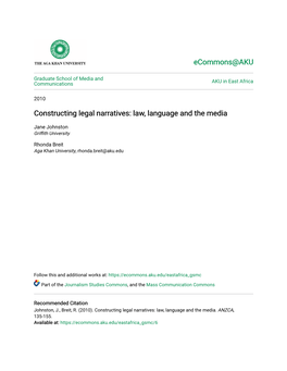 Constructing Legal Narratives: Law, Language and the Media