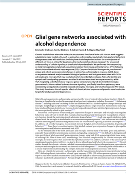 Glial Gene Networks Associated with Alcohol Dependence Emma K