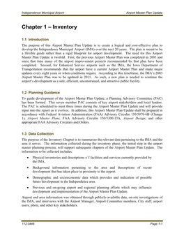 Airport Master Plan Chapter 1