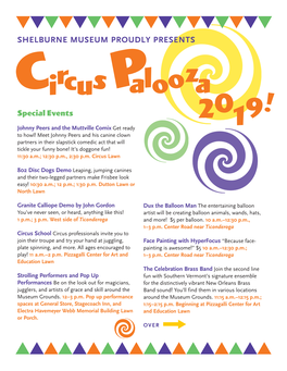 2019 Circus Palooza Schedule!