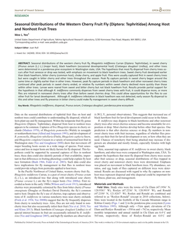 Diptera: Tephritidae) Among Host and Nonhost Fruit Trees Wee L