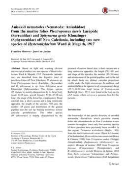 Anisakid Nematodes (Nematoda: Anisakidae)